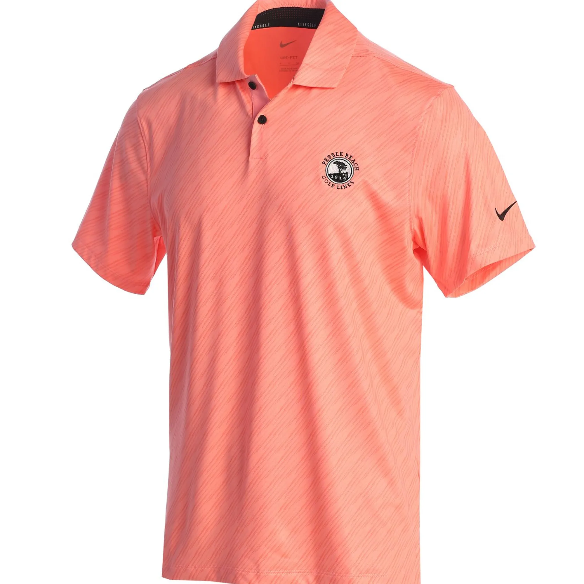 Pebble Beach Dri-Fit Vapor Stripe Pink Gaze Polo By Nike Discount
