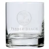 Pebble Beach Etched Double Old Fashioned Glass Clearance