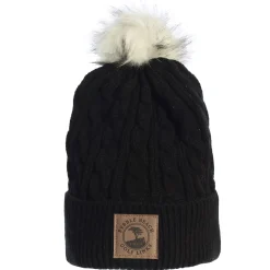 Pebble Beach Ladies Cable Knit Pom Beanie By Ahead Discount