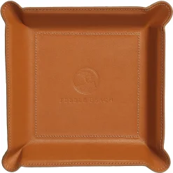 Pebble Beach Logo Leather Valet Tray New