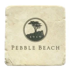 Pebble Beach Logo Marble Coaster By Art And Stone New