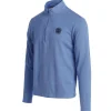 Pebble Beach Men's 3-Stripes Blue Fusion 1/4 Zip By Adidas Sale