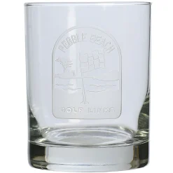 Pebble Beach Pin Flag Scene Rocks Glass Best