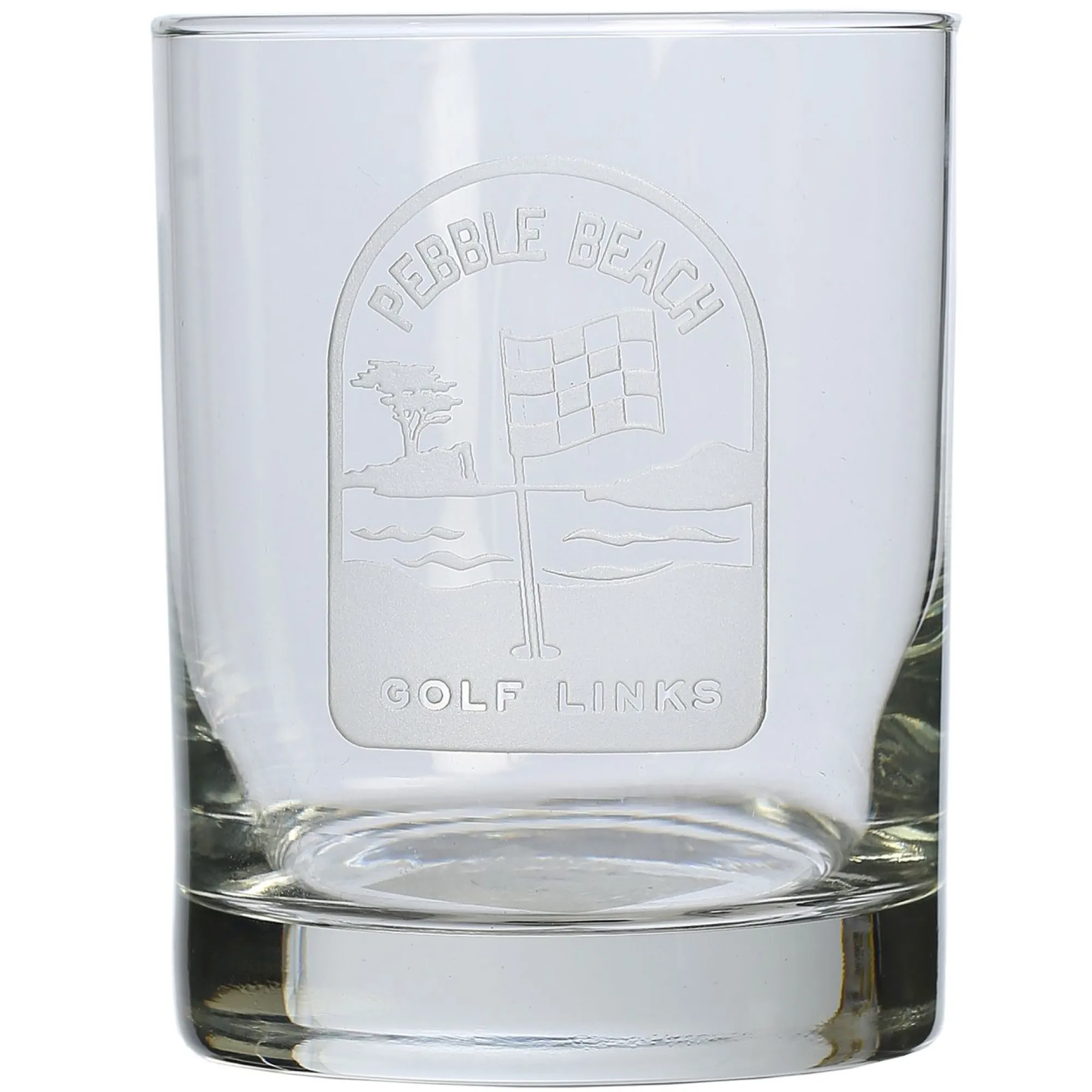 Pebble Beach Pin Flag Scene Rocks Glass Best