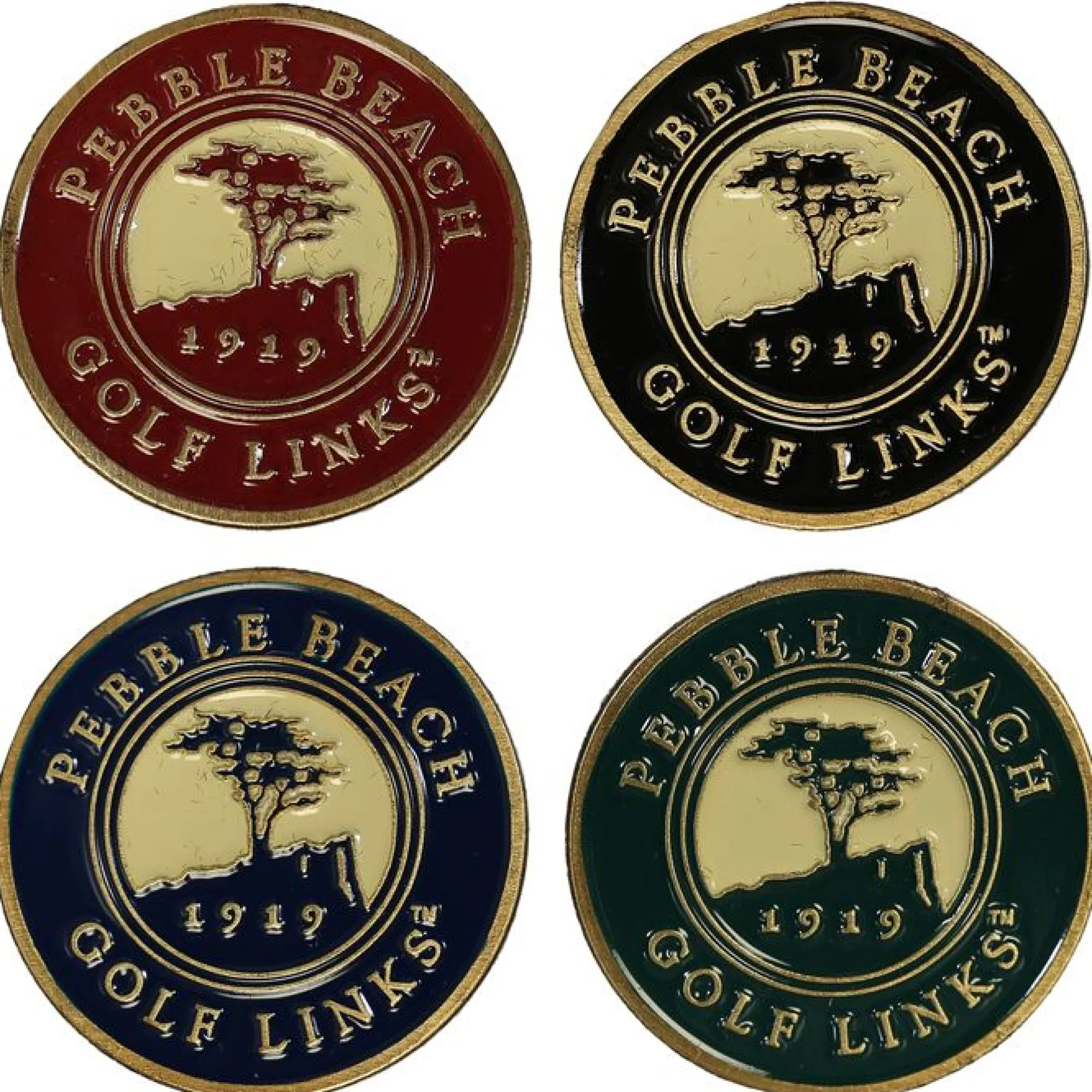 Pebble Beach Retro Style Magnetic Ball Marker Set New