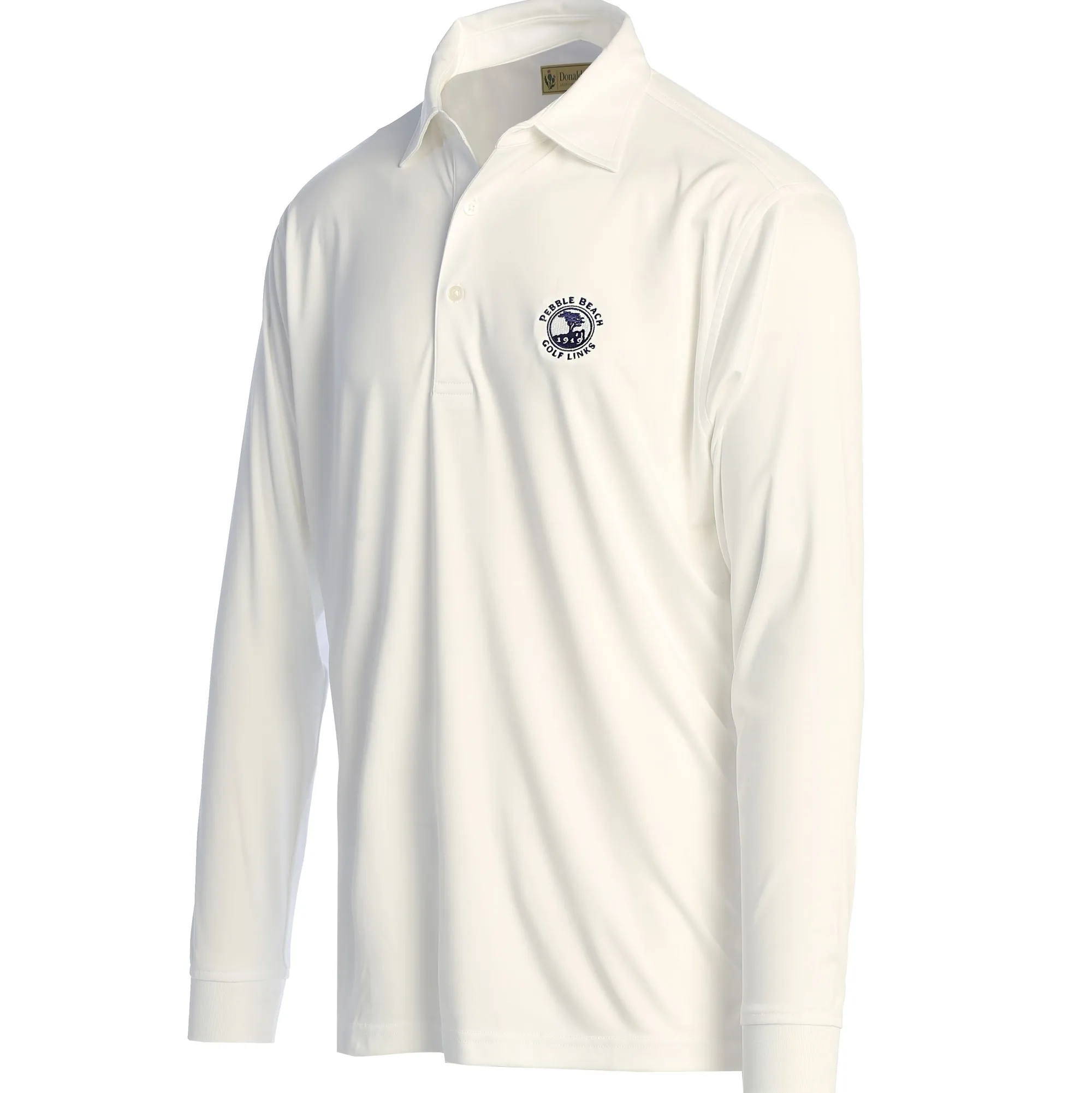 Pebble Beach Self Collar Long Sleeve Polo By Donald Ross Outlet