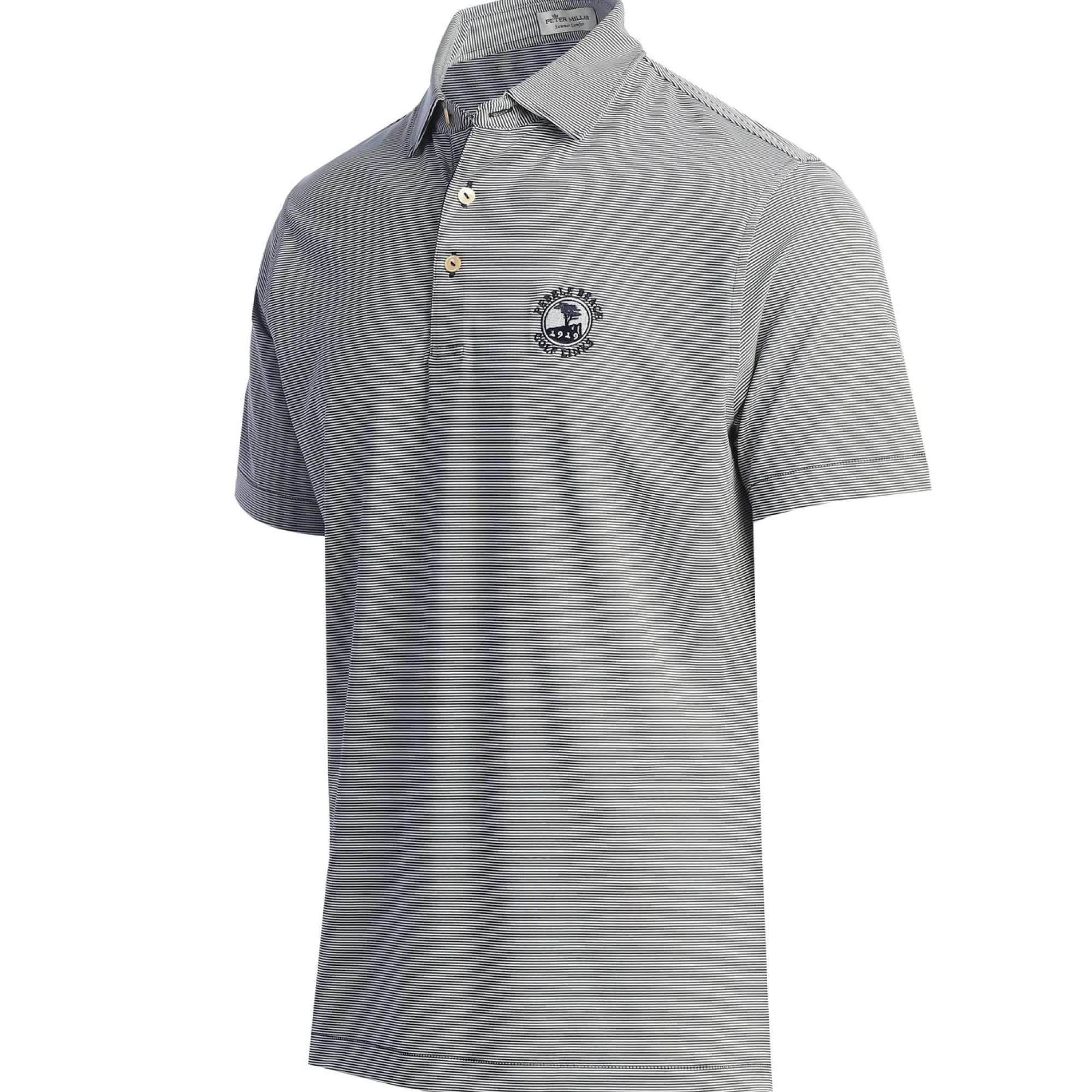 Pebble Beach Striped Polo By Peter Millar Online