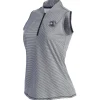 Pebble Beach Women's Sleeveless 1/2 Zip Stripe Polo By Adidas Hot