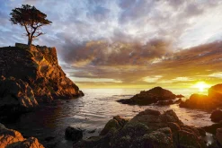 Pebble Beach Radiant Sunset By Bart Keagy - Metal Print Clearance