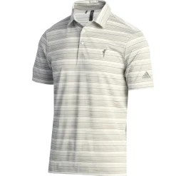 Pebble Beach Spanish Bay Heather Stripe Snap Collar Polo By Adidas Hot