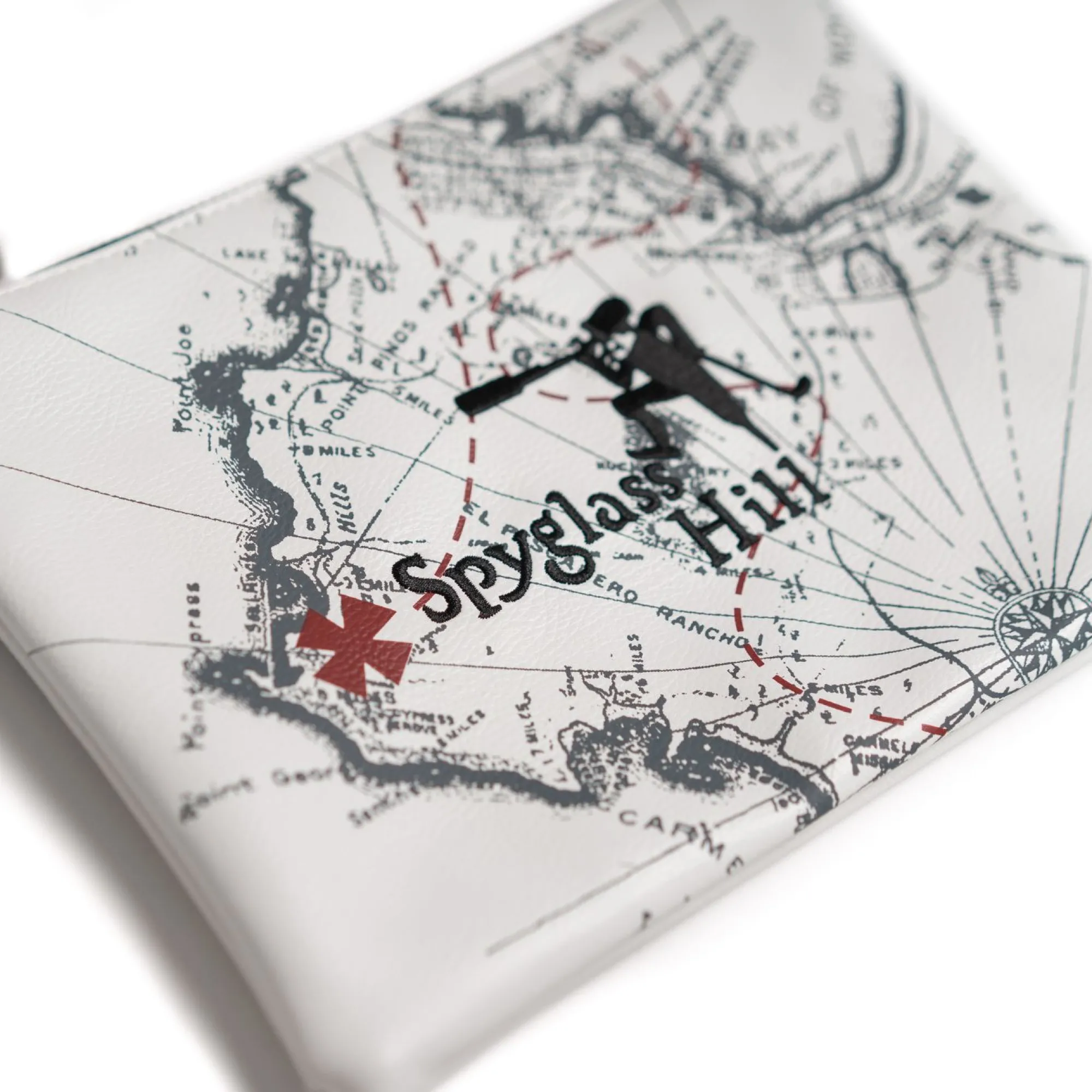 Pebble Beach Spyglass Hill Map Zipper Tote Bag By Prg Fashion